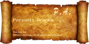 Porzsolt Aranka névjegykártya